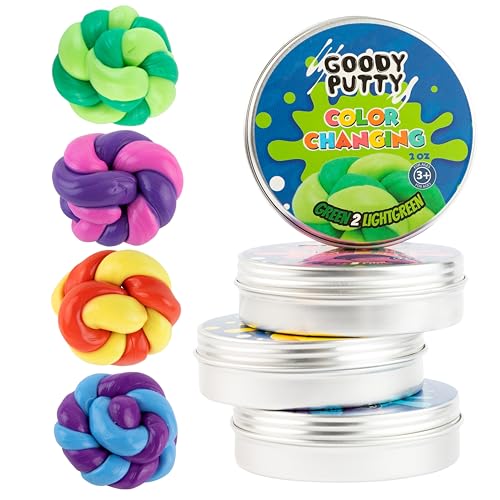 Goody Putty Heat Sensitive Color Changing 4 Pack Great Slime Toy for Kids Stress Relief and Kids Therapy and Great ADHD Fidget Toy Pack of Putty That Changes Colors