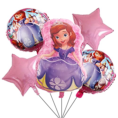 5PCS Princess Sofia The First Foil Balloons for kids Birthday Baby Shower Princess Theme Decorations