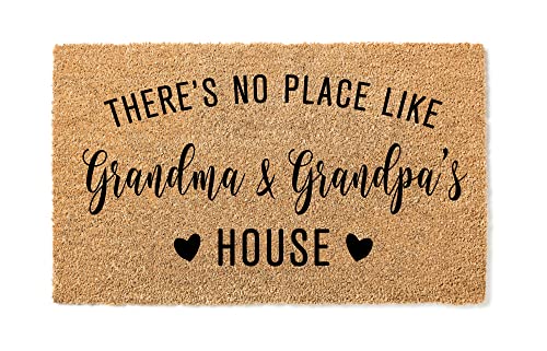 Customizable - There's No Place Like Grandma and Grandpa's House Doormat - Premium Quality, Thick & Made in the USA