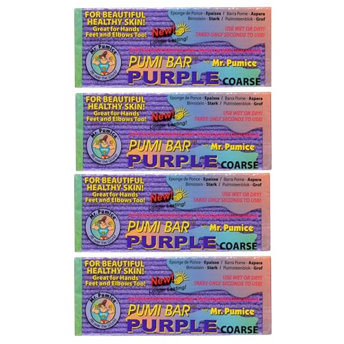 Mr. Pumice Callus Remover Pumi Bar: Pedicure Stone & Foot/Heel Scrubber - Coarse Grit (4 Pack)