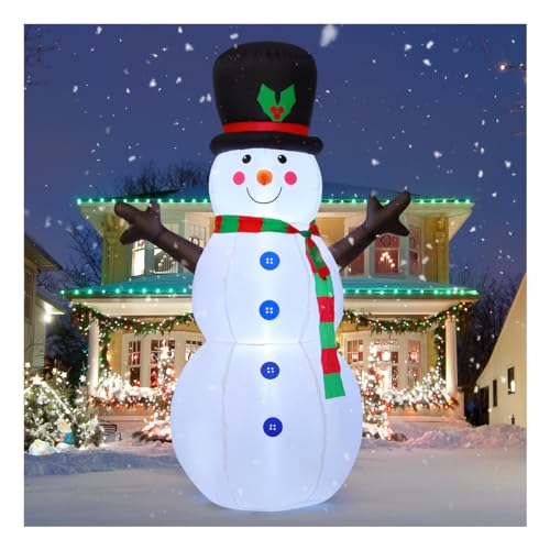 GOOSH 6 FT Inflatable Snowman Christmas Outdoor Decoration Blow Up Snowman Christmas Yard Decoration with Branch Hand Blow Up Holiday Indoor Outdoor Party Garden Yard Decorations
