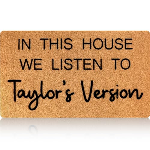 Dripykiaa Taylor Welcome Door Mat for Front Door 30'' x 17'' Front Door Mat with Anti-Slip Backing Indoor & Outdoor Use, Coir Door Mat for Outdoor Entrance, Easy Cleaning,Perfect Home Decor