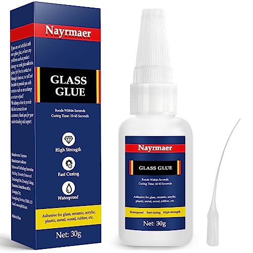 Glass Glue, 30g Clear Waterproof Acrylic Glue, Glass to Glass Glue for Bonding Glass and Other Materials, Super Instant Glue for Glass, Acrylic, Mirror (1)