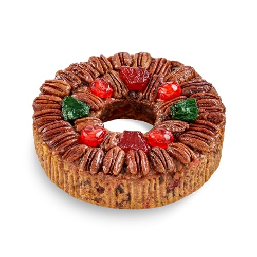 Collin Street Bakery DeLuxe Fruitcake - Pecans, Pineapple, Papaya, Cherries, Raisins, & Honey - Giftable Tin - Baked in Texas Since 1896 - Regular Size 7' - 101A
