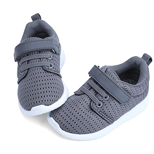 HIITAVE Toddler Boys Girls Shoes Casual Tennis Shoes Breathable Sneakers for Trail Running,Fall Drak Grey/White 5 M US Toddler
