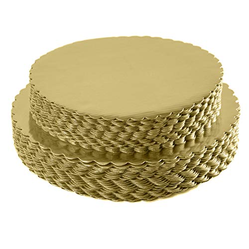 [25pcs] 12' Gold Cakeboard Round,Disposable Cake Circle Base Boards Cake Plate Round Coated Circle Cakeboard Base 12inch,Pack of 25