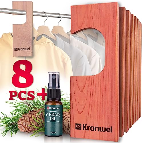 Aromatic Cedar Blocks for Clothes Storage w/Cedar Oil, Red Cedar Wood Hang Ups for Closets & Drawers, Cedar Closet & Drawer Fresheners Set