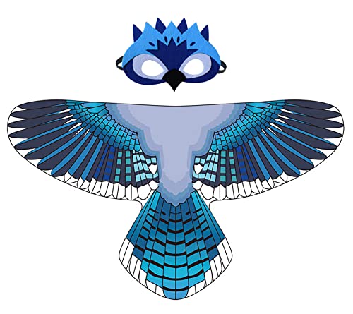 Muaquata Bird Wings Costumes for Kids' Dress Up & Pretend Play Halloween Parrot Eagle Costume & Mask Party Favors Gifts Toys