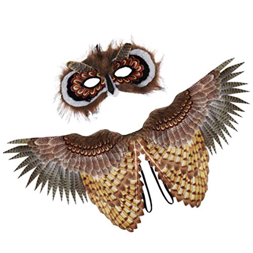 Toddmomy Owl Halloween Masks Owl Masks Cosplay Owl Wings Costume Kids Bird Wings Owl Half Masks Halloween Party Favors for Kids