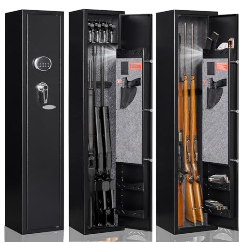 KAER Gun Safe,Rifle Safe,Gun Safes for Home Rifle and Pistols,Gun Security Cabinet,Gun Cabinet for Rifles and Shotguns with Removable Storage Shelf