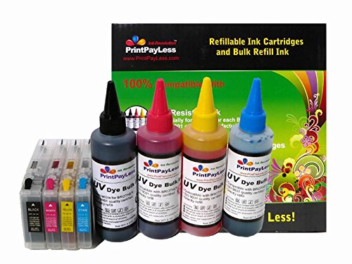 INKUTEN Pre-filled Refillable Ink Cartridges for Brother LC71 LC75 LC79 cartridges + 400 ml