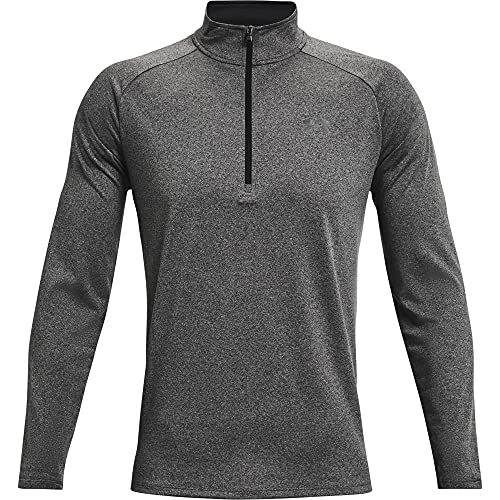Under Armour Mens Tech 2.0 1/2 Zip-Up T-Shirt , Carbon Heather (090)/Black , Large