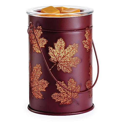 CANDLE WARMERS ETC. Vintage Bulb Illumination Fragrance Warmer- Light-Up Warmer for Warming Scented Candle Wax Melts and Tarts to Freshen Room, Fall Leaves