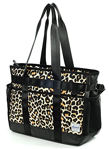 JEREVER Utility Tote Bag with Multiple Pockets for Women, Nurse bag for work,Teacher Bag Lightweight Organizer Handbag