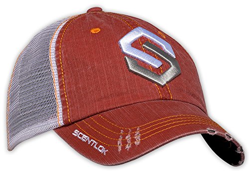 ScentLok Distressed Logo Hat, Adjustable Hat, Orange