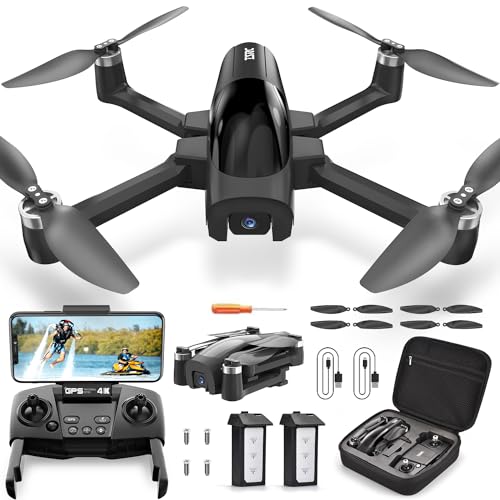 TENSSENX GPS Drone with 4K Camera for Adults, TSRC A6 Foldable RC Quadcopter with Auto Return, Follow Me, Optical Flow, Waypoint Fly, Circle Fly, Headless Mode, Altitude Hold, 46 Mins Flight Time