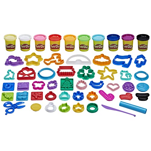 Play-Doh Holiday Set of Tools, 43 Accessories & 10 Modeling Compound Colors, Kids Arts and Crafts Toys, 3+ (Amazon Exclusive)