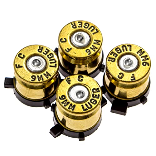 Controller Bullet Buttons for Playstation PS4 PS5 - Made Using Real 9MM Spent Bullet Casings - Includes Tools