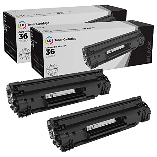 LD Products Compatible HP 36A Black Toner Cartridge Replacement CB436A for use in Hewlett Packard Laserjet Printers M1522n MFP, M1522nf MFP, P1505 & P1505n (2-Pack)