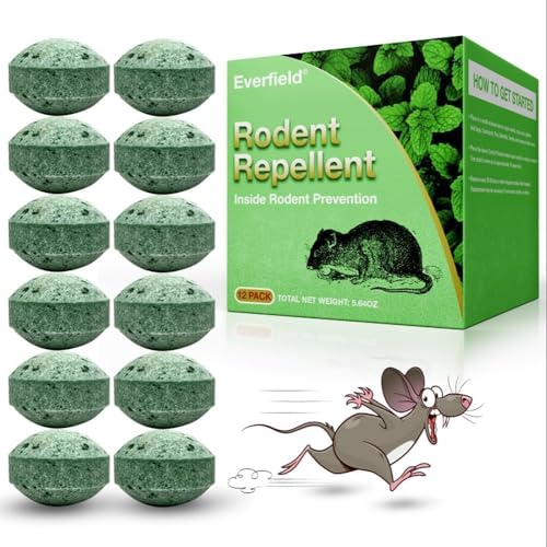 12Pcs Mouse Rodent Repellent, Peppermint Oil Moth Balls, Safe for Humans & Pets