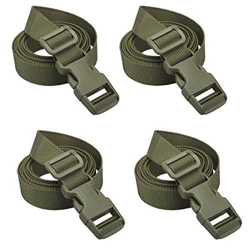 XTACER Backpack Accessory Strap Luggage Straps Cover Strap Sleeping Bag Strap with Buckle (Green - Release Buckle Straps (4-Pack))