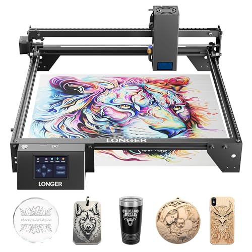 Longer RAY5 Laser Engraver 130W, Higher Accuracy Laser Engraver 20W Output Power, 3.5'Touch Screen APP Offline Control, DIY Engraver Tool for Metal/Glass/Wood, Engraving Area 14.7'x14.7'