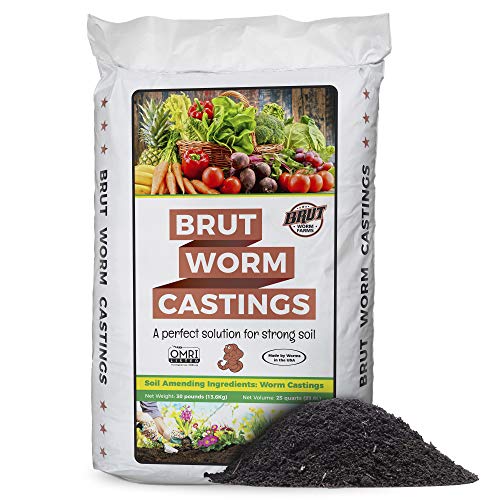 Brut Organic Worm Castings – 30 Lb – Garden's Elixir for Thriving Blooms & Harvests!