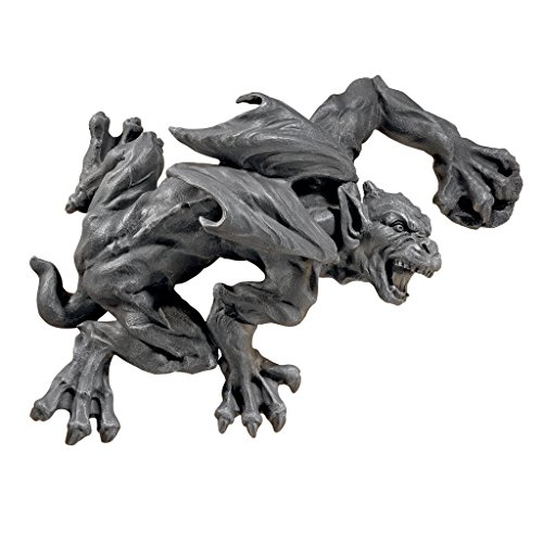 Design Toscano Slither and Squirm Gargoyle Wall Sculpture, 17 Inch, Gray Stone Finish