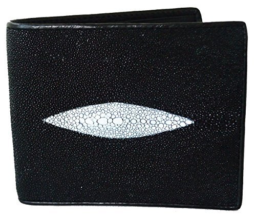 Authentic Stingray Skin Men's Bifold White Pearl Eye Wallet