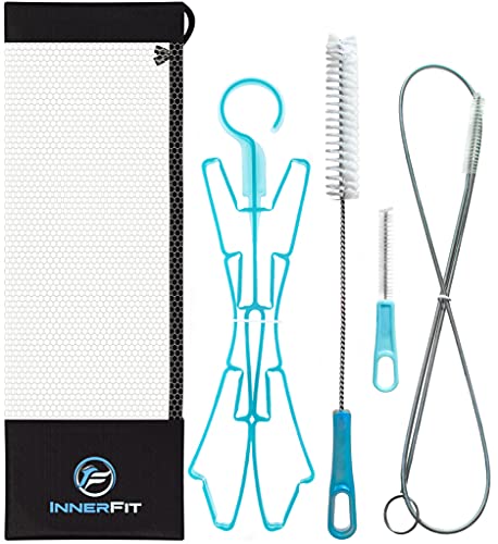 InnerFit Hydration Bladder Cleaning Kit - 5 in 1 Water Bladder Cleaning Kit for Universal Bladders - 3 Brushes - 1 Collapsible Frame - 1 Carrying Pouch