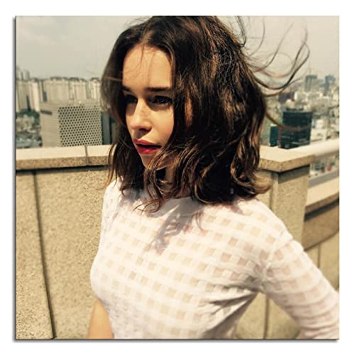 PENCHAIN Emilia Clarke Canvas Prints Poster Wall Art For Home Office Decorations Unframed 8'x8'
