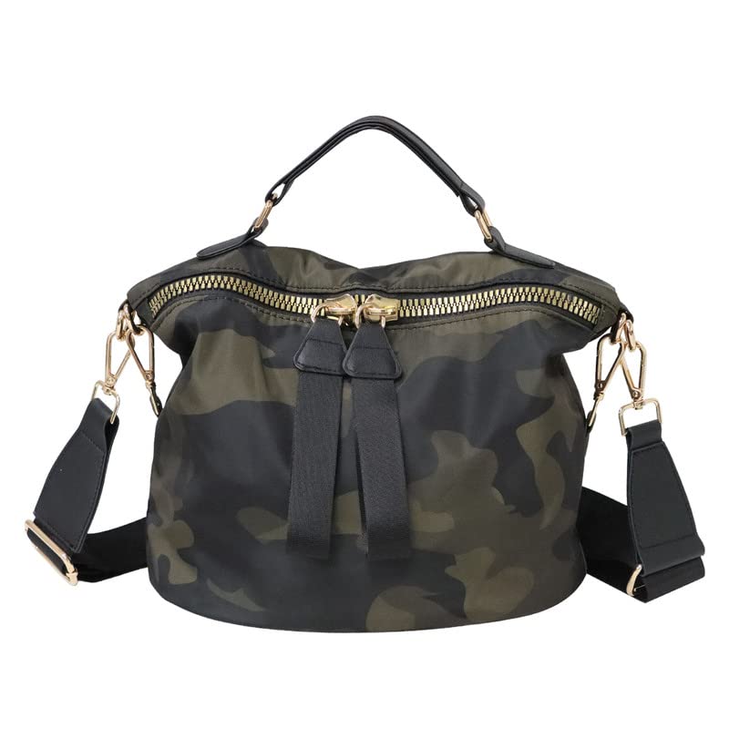 PAKFIEKS Women Nylon Handbag Anti-theft Casual Lightweight Travel Shopping Shoulder Bag Waterproof Crossbody bag (Camo)
