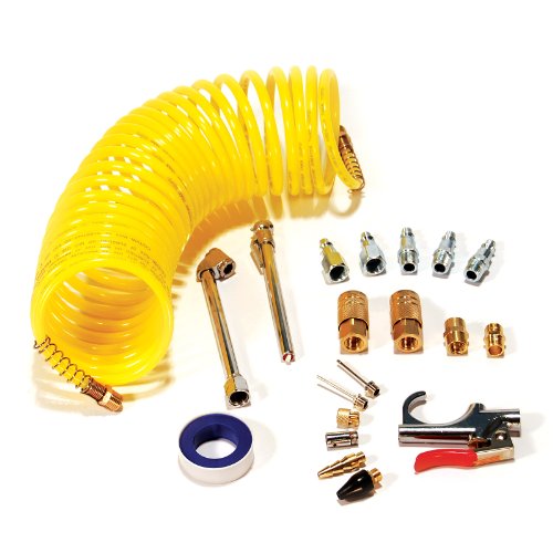 Primefit Pri-6044 IK1016S-20 Deluxe 1/4' Air Compressor Accessory Kit Including 1/4' Recoil Airhose