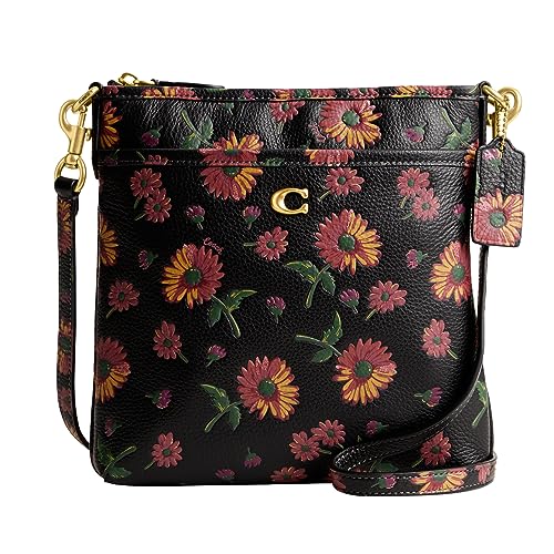 Coach Floral Printed Leather Kitt, Black Multi, One Size