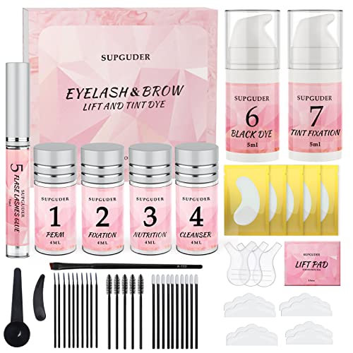 2023 4IN 1 Lash Lift and Black Color Kit, Brow Lamination Kit with Black Color Long-Lasting For 6-8 Weeks Eyelash & Eyebrow Perm Kit Diy Professional,Easy to Use at Home & Salon Supplies