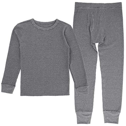Fruit of the Loom boys Premium Thermal Waffle Underwear Base Layer Set, Heather Greystone, 6 7 US