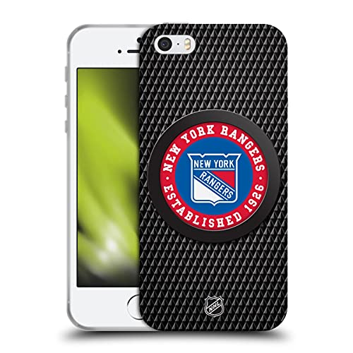 Head Case Designs Officially Licensed NHL Puck Texture New York Rangers Soft Gel Case Compatible with Apple iPhone 5 / iPhone 5s / iPhone SE 2016