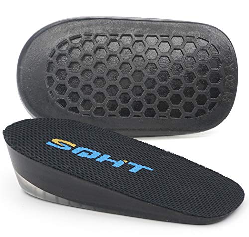 SQHT's Height Increase Insole - Gel Heel Shoe Lift Inserts, Achilles Tendon Cushion for Men and Women (Large (1' Height))