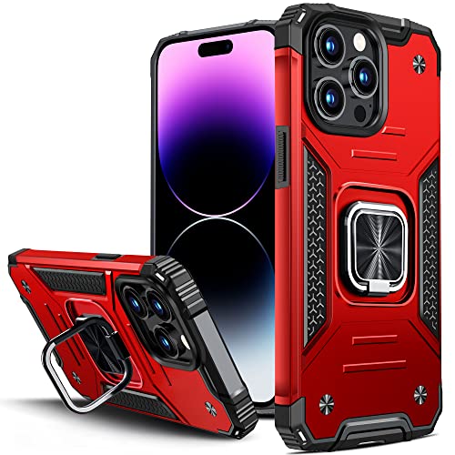 Vakoo Case for iPhone 14 Pro Max 6.7-Inch, Sturdy & Durable, Raised Edges Protect Screen & Camera, Red