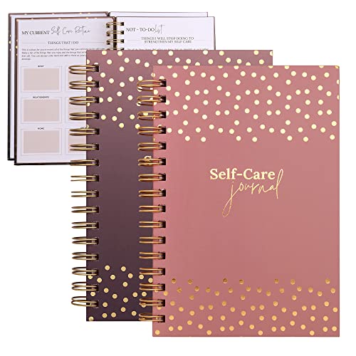 Daily Self Care Journal for Women - A5, Wellness Journal with Prompts - Goal Journal for Happiness,Mindfulness,Productivity & Personal Development - Reduce Stress & Improve Mental Health - Pink