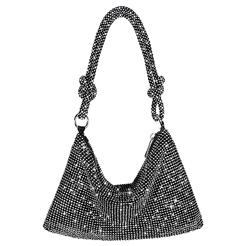 Rhinestone Purse Sparkly Evening bag Silver Clutch Purses for Women Evening, Cross Body Handbags for Party Prom Club Wedding