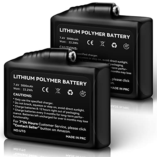 WASOTO 7.4V 3000mAh Rechargeable Lithium-ion Batteries for Heated Gloves Mittens(2-Pack)