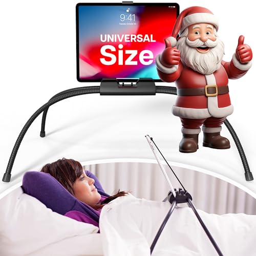 Tablift iPad Holder for Bed - Flexible Universal Tablet Stand - Mount - Bed or Table - White Elephant - Stocking Stuffer