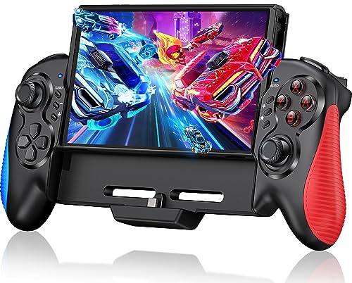 Gamtoure Switch Controllers, Compatible with Nintendo Switch/Switch OLED, One-Piece Joypad Switch Pro Controller for Handheld Mode, Switch Controller Remote with Turbo (Rocker Upgrade)