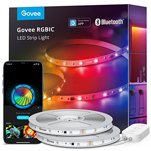 Govee 100ft RGBIC LED Strip Lights, Smart LED Lights for Bedroom, Bluetooth LED Lights APP Control, DIY Multiple Colors on One Line, Color Changing LED Lights Music Sync, Christmas, 2 Rolls of 50ft