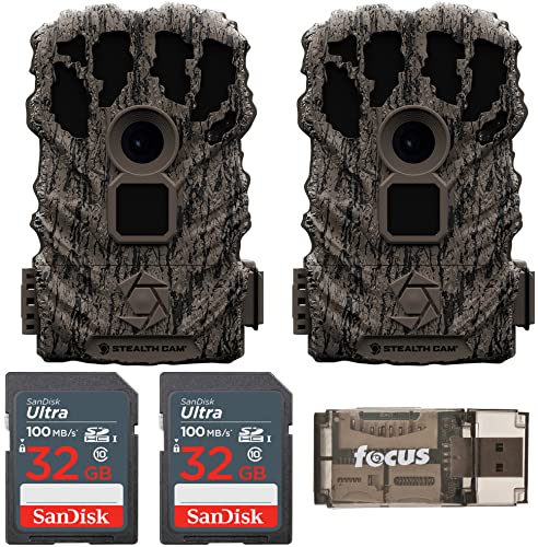 Stealth Cam Browtine 14MP Trail Camera Bundle with 32GB Memory Card (2-Pack) and Card Reader (2-Pack) (5 Items)