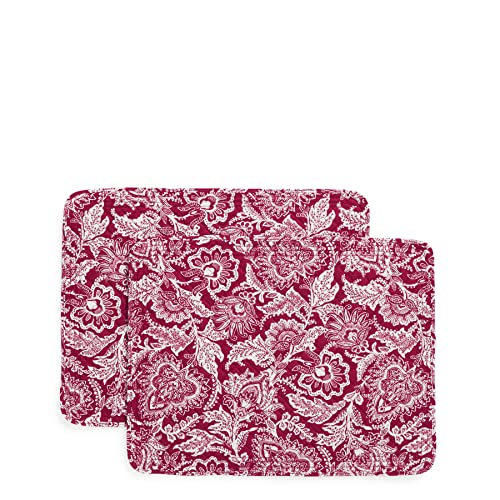 Vera Bradley Women's Cotton Reversible Placemats Set of 2, Java Red - Recycled Cotton, One Size