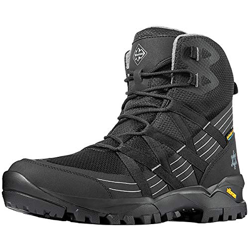 wantdo Men's High Ankle Waterproof Hiking Boots Non-Slip Tactical Boots Lightweight Trekking Shoes Black 11