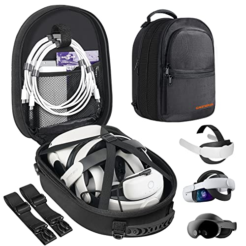 Carrying Case for Oculus Meta Quest 2/Quest Pro and Accessories, Expandable Capacity Generic Compatible with Kiwi Design/BOBOVR All Elite Strap with Battery, Travel Storage Backpack