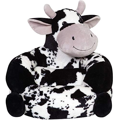 Trend Lab Cow Toddler Chair Plush Character Kids Chair Comfy Furniture Pillow Chair for Boys and Girls, 21 x 19 x 19 inches
